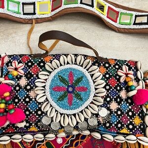 Colorful Beaded and Shell Embellished Bag
